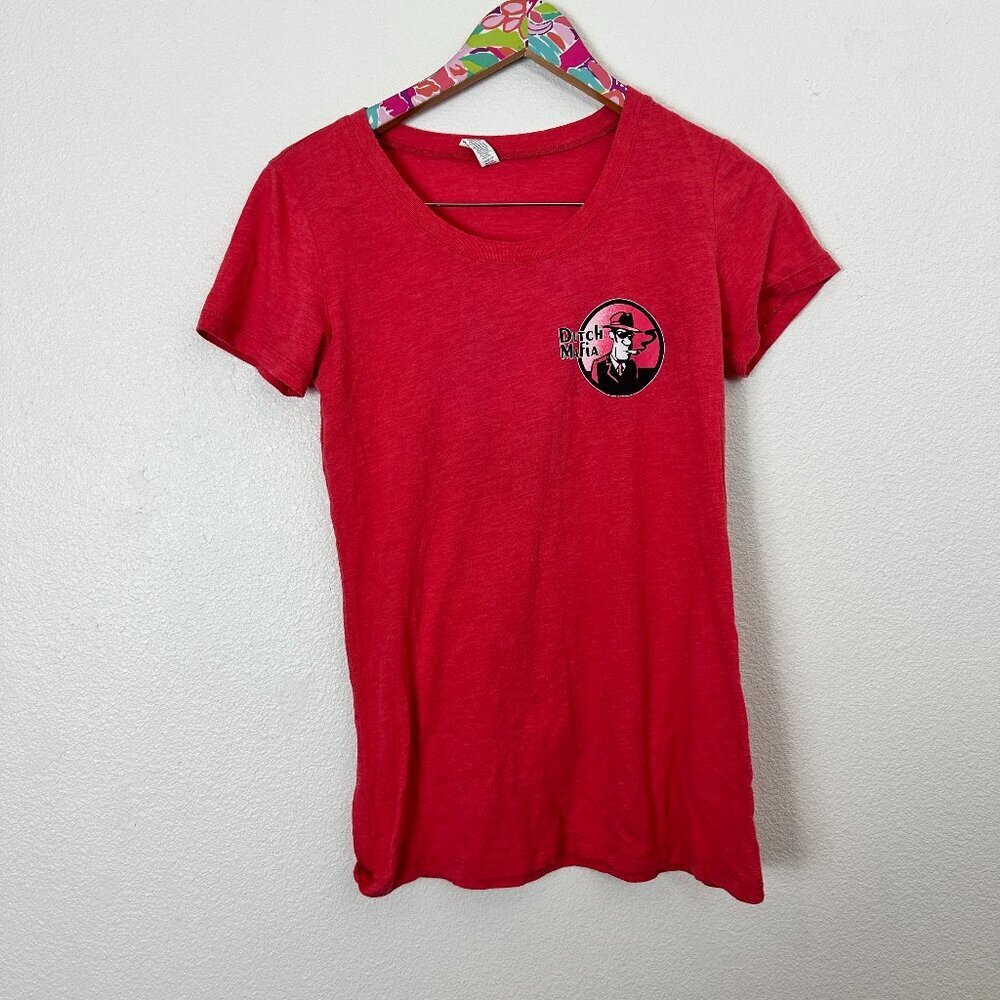 Dutch Bros Dutch Mafia red tee size M // 3566